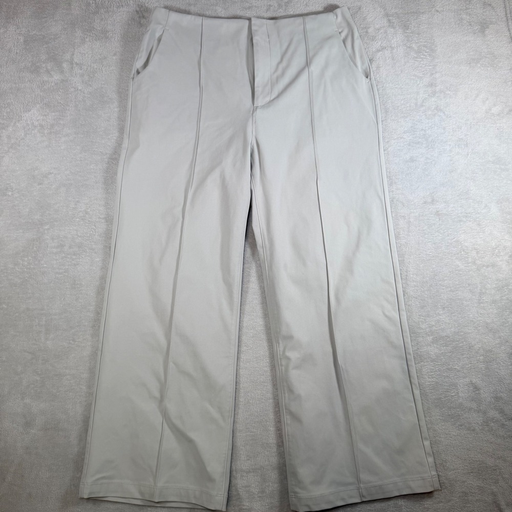 Vuori Meta‎ Wide Leg Pants Light Grey Pintuck Trousers VW4035-S Womens Large